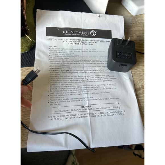 Vintage Department 56 Fiber Optic Haunted House Ghost Bats Lights Up Working - Picture 5 of 12